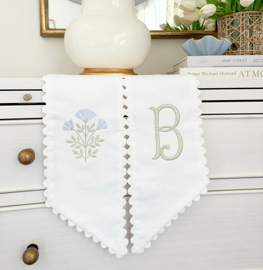 Cotton Pique Scallop Trim Wreath Sash