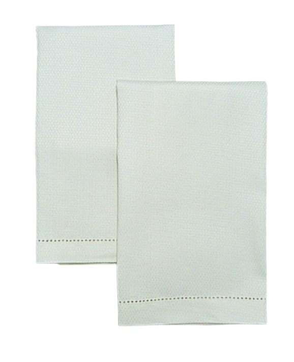 Cotton Pique Hemstitch Tea Towels