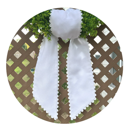 Cotton Pique Scallop Trim Wreath Sash