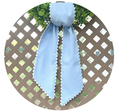 Cotton Pique Scallop Trim Wreath Sash