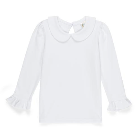 Girls Long Sleeve Peter Pan Collar Shirt