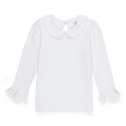 Girls Long Sleeve Peter Pan Collar Shirt