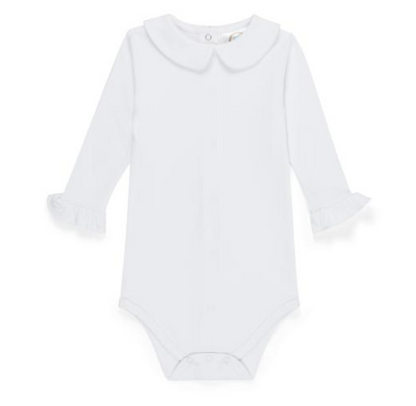 Girls Long Sleeve Peter Pan Collar Bodysuit