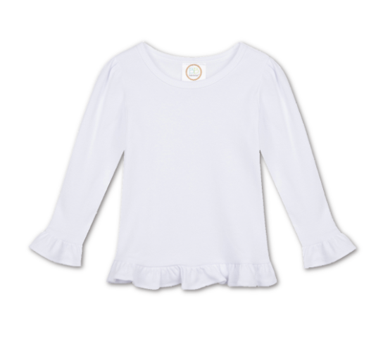 Girls Long Sleeve Ruffle T-Shirt