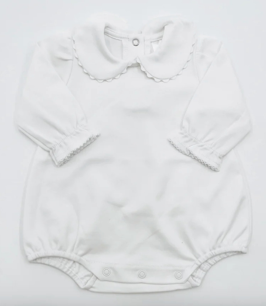 Girls Long Sleeve Scallop Collar Bubble