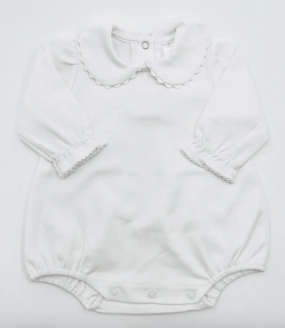 Girls Long Sleeve Scallop Collar Bubble