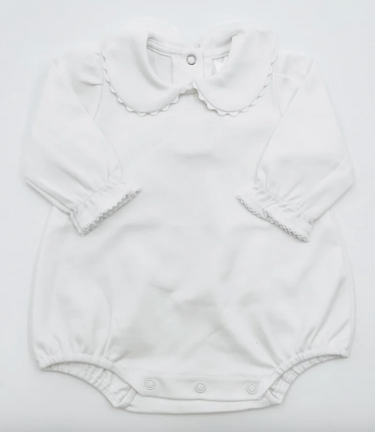 Girls Long Sleeve Scallop Collar Bubble