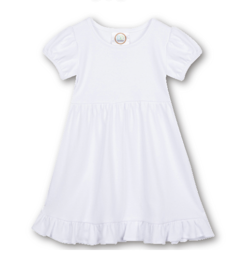 Girls Short Sleeve Empire Waist Ruffle Dress