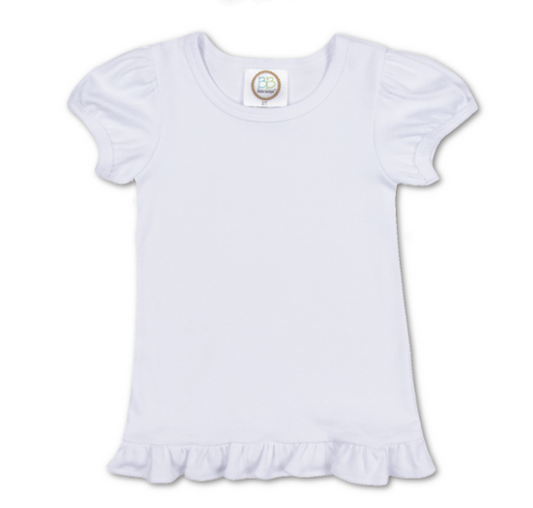 Girls Short Sleeve Ruffle T-Shirt