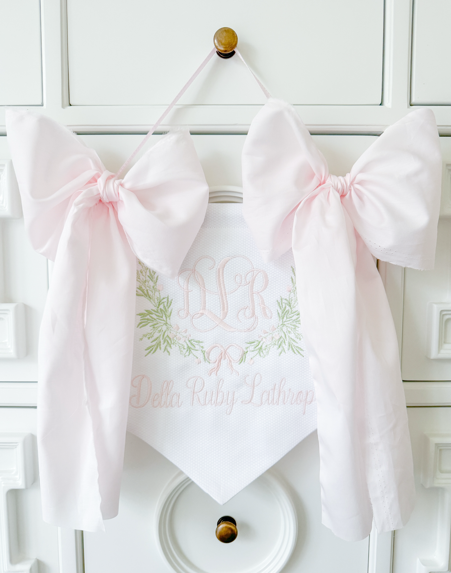 Girl's Vintage Bow Botanical Bespoke Banner