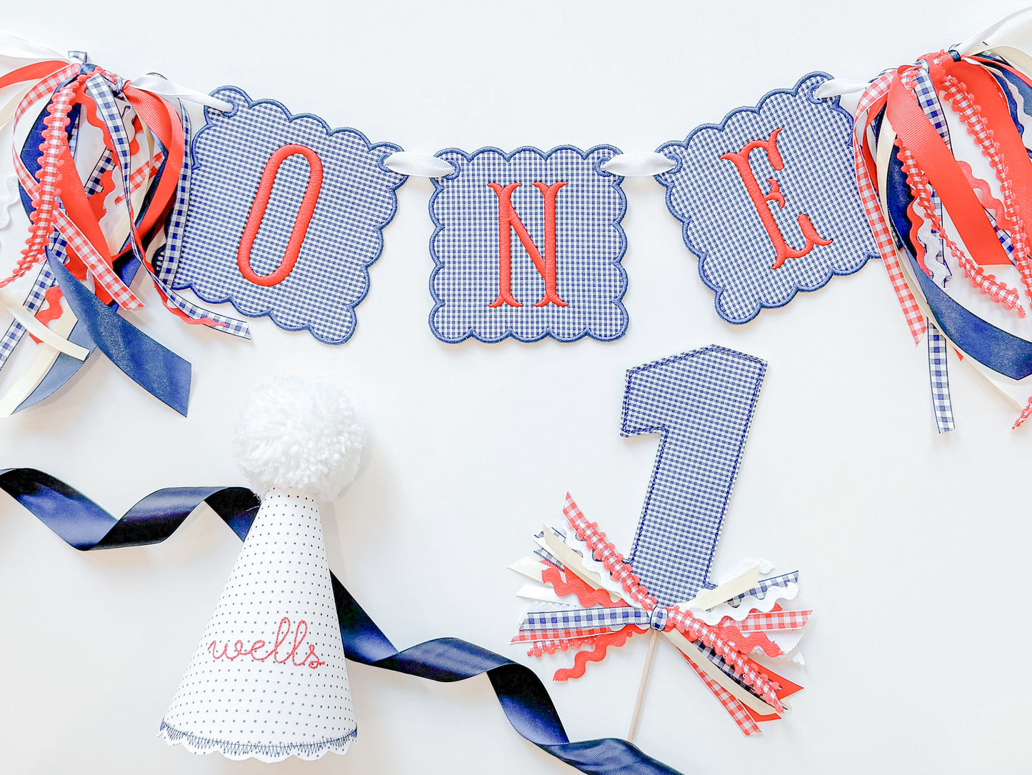 Navy Blue Gingham Party Suite