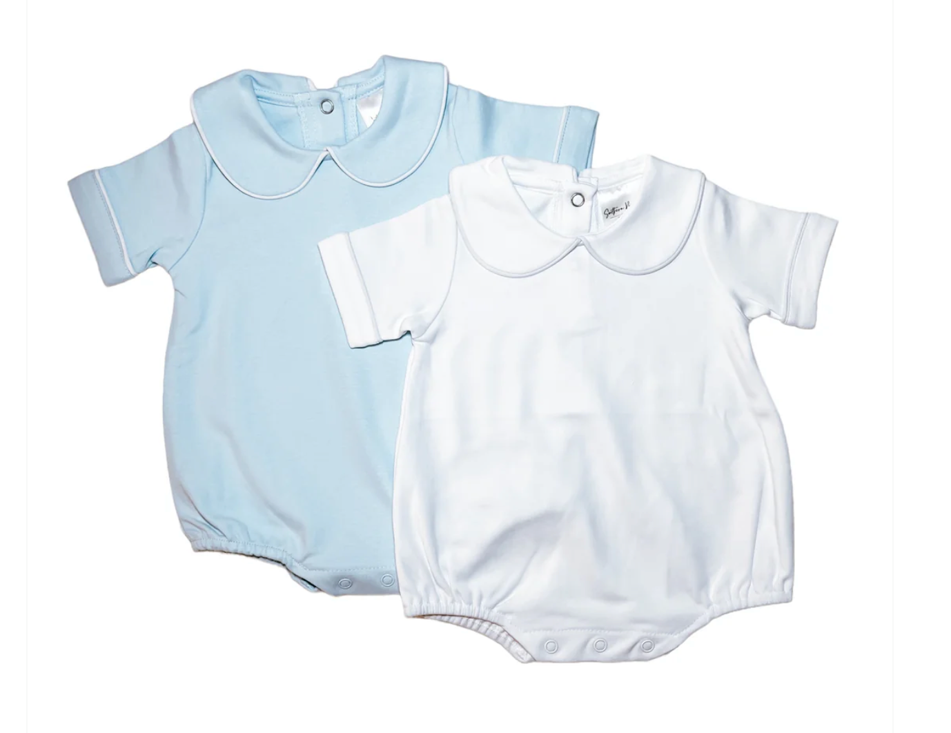 Boy's Short Sleeve Piping Collar Bubble