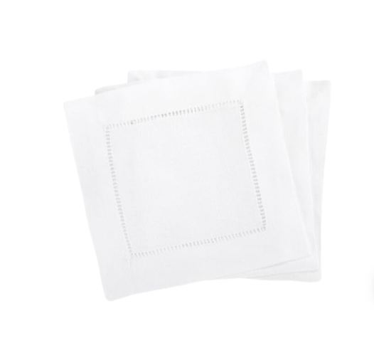 Linen Hemstitch Cocktail Napkins